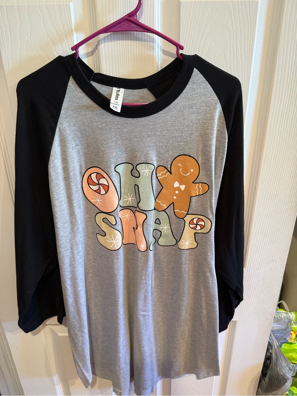 NWOT 2X  Oh Snap 3/4 Length Sleeve Shirt